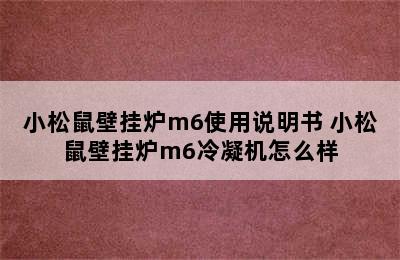 小松鼠壁挂炉m6使用说明书 小松鼠壁挂炉m6冷凝机怎么样